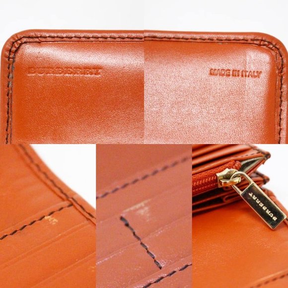 BURBERRY #MCA056 Orange Leather Wallet - Picture 4 of 8